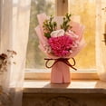 thumbnail image 1 of Set de regalo ramo de flores de carnel con jabón de rosa artificial - Mini arreglo floral simulado, decoración aromática duradera, regalo romántico para mamá o esposa, 1 of 6
