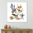 thumbnail image 2 of Designart 'Colourful Birds and Tropical Flowers I' Traditional Framed Canvas Wall Art Print, 2 of 5