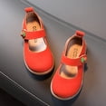 thumbnail image 3 of LoyisViDion Toddler Shoes Clearance Toddler Infant Kids Baby Girls Cute Shoes Solid Princess Soft Leather Shoes Sandals Orange 4-4.5Years, 3 of 7