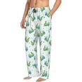 thumbnail image 3 of Mens Pajama Pants - Soft Sleep & Lounge Pants for Men, Train Pattern green Cuteness Casual PJ Bottoms Pants with Pockets, 3 of 5