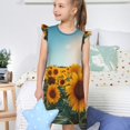 thumbnail image 4 of Vsdgher Robe de Nuit Tournesol Ensoleillé pour Filles Manches Courtes à Volants Robe de Nuit Pyjama pour Fête-Moyen, 4 of 6
