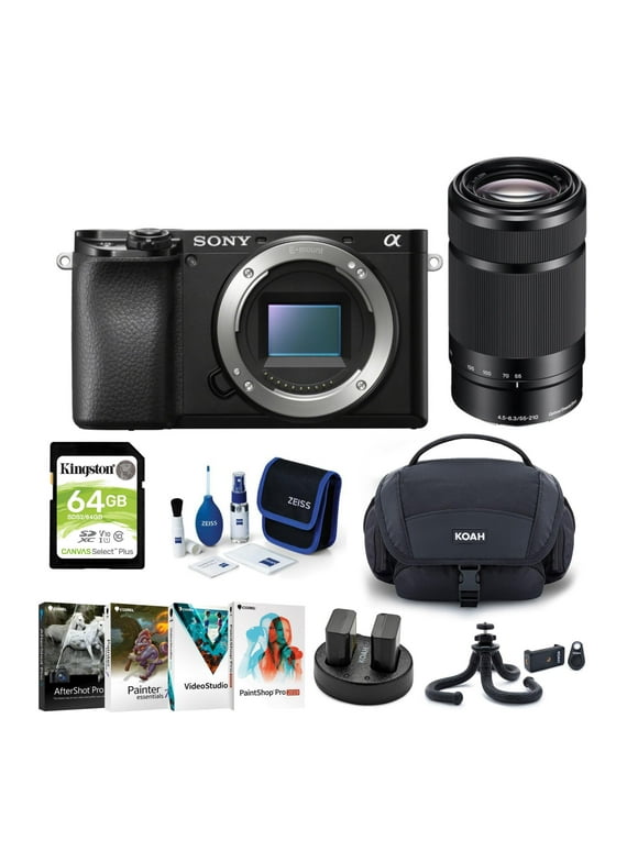 Sony Alpha a6100 APS-C Mirrorless Camera Body and 55-210mm f/4.5-6.3 Lens Bundle