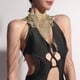 thumbnail image 3 of Bikini Cadena para el cuerpo Retro Ahueca hacia fuera Lujo Gótico Vintage Cuello ancho Arnés Borla Collar Joyas para bodas, 3 of 8
