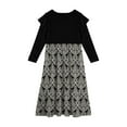 thumbnail image 3 of Abcomgle Girls Long Sleeve Dresses 10-12 Casual Patchwork Ruffle Sleeve Girls Long Dresses Vintage Floral Print Sundresses Crew Neck Tiered Dresses with Pockets,4-5 Years Light Gray, 3 of 3