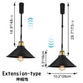 thumbnail image 3 of FSLiving Adjustable Height Track Pendnat Light H-Type Macaron Retractable Track Spotlight with Telescoping Rod Adjustable Gimbaled Lamp-Post Halo Track DIY Cover Lamp, Matte Black - 1 Light, 3 of 7