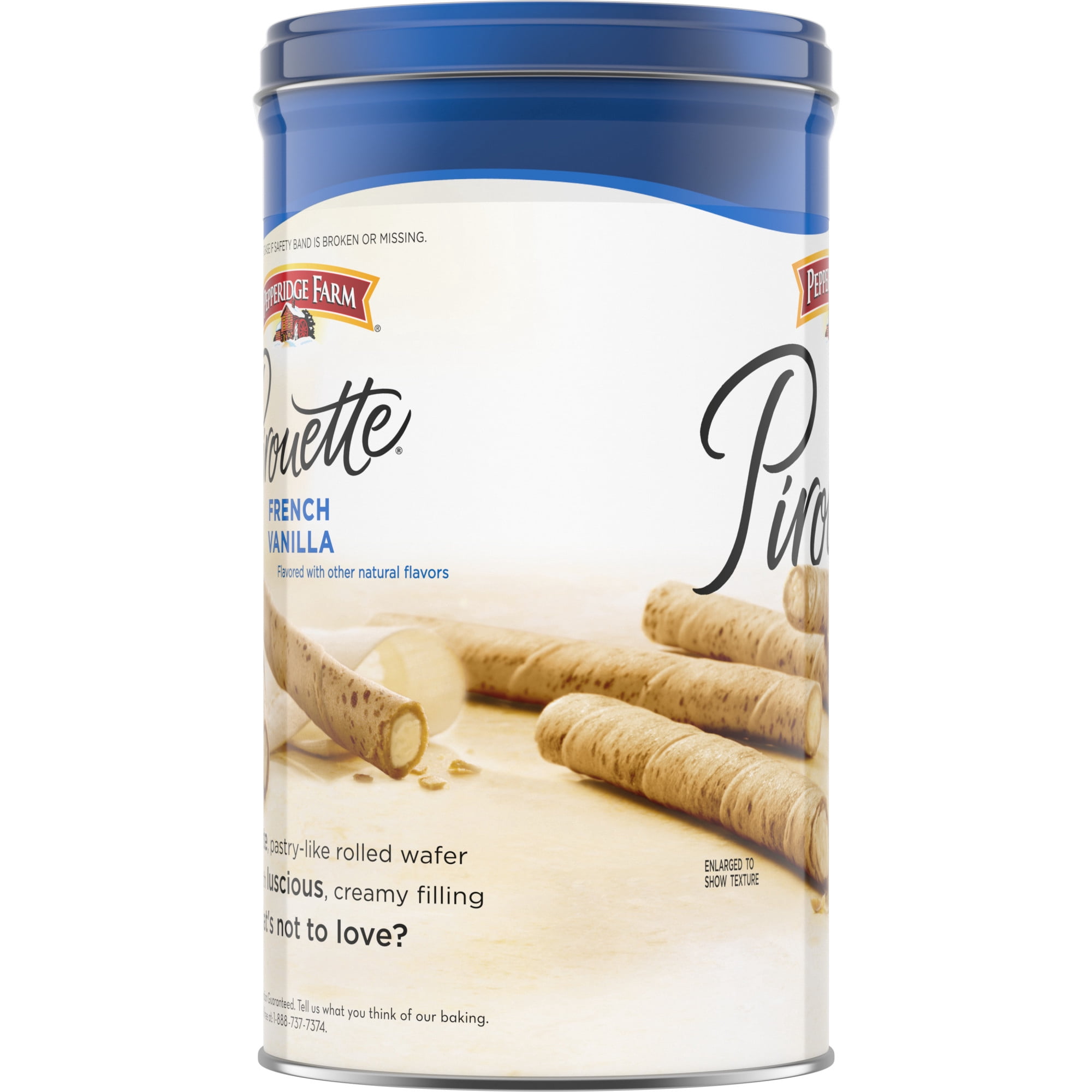 Pepperidge Farm Pirouette Cookies, French Vanilla Crème Filled Wafers, 13.5 oz Tin