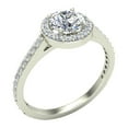 thumbnail image 4 of 1.48 CT GIA Certified Round Brilliant Diamond Dainty Halo Engagement Ring 14K White Gold (G,VS), 4 of 6