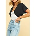 thumbnail image 4 of Made by Johnny Women's Short Sleeve Cropped Bolero Shrug Open Cardigan XXL BLACK, 4 of 5