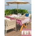 thumbnail image 4 of Easter Bunny Eggs Outdoor Tablecloth - 60x120 Inch Rectangle Dining Table Cover, Spring Wildflowers Plants Pink Farm Plaid Waterproof Outdoor Table Cloth with Umbrella Hole & Zipper for Picnic/Patio, 4 of 7