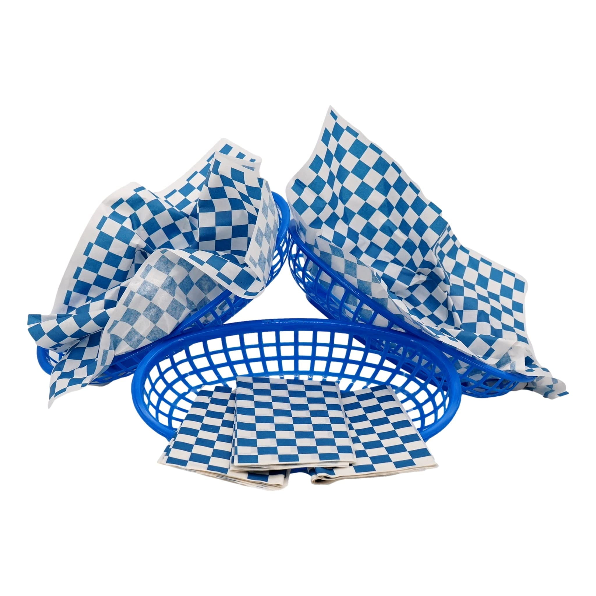 Reusable Plastic Food Baskets with Disposable Liners Bundle (Yellow) 3