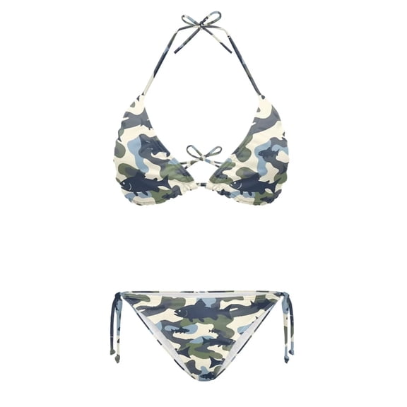 Yuyamidu Womens Two Piece Swimsuit Camo Fishing Women's Triangle Bikini Swimsuit Cheeky Bathing Suit 2 Piece Swim Suits for Women 2026 Woman XS