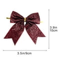 thumbnail image 3 of 12 PCS 3.54 in Wreath Bows, Small Xmas Decorative Sequin Ties, Bow Ornaments for Home Party Christmas Wreaths, Chandeliers, Gift Wrap （Watermelon Red）, 3 of 8