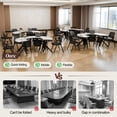thumbnail image 2 of 6PCS Folding Sector-shaped Conference Table with Wheels dia 70.9in White, Foldable Mobile Training Tables for Office Classroom (BSSX ), 2 of 7