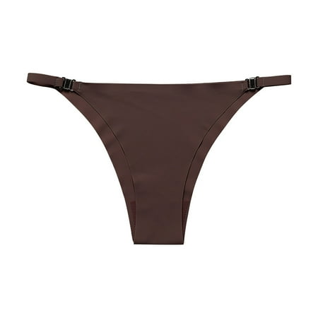 Bigersell Womens Underwear Seamless Clearance Womens Underwear Thong Seamless Panty Style P-1185 Polyester Cheeky Panties Thong Underwear Ladies Briefs High Waist Women s Bikini Panties Brown L