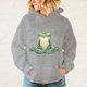 thumbnail image 3 of Nueva sudadera con capucha con estampado divertido de rana y yoga para mujer y hombre, informal, sudadera personalizada, talla grande, 3 of 5