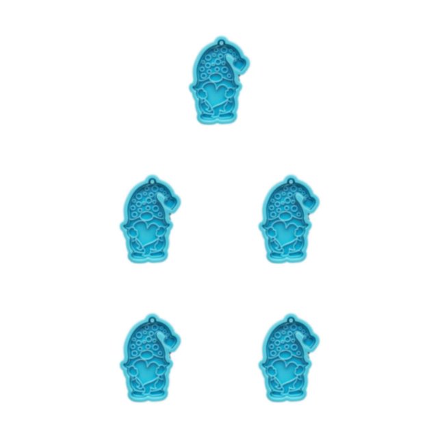 Maytalsory 1/2/3/5 Portable Lightweight Hanging Keychain Casting Molds Handmade Dwarfs Gnomes Keyring Epoxy Resin Mould A 5PCS