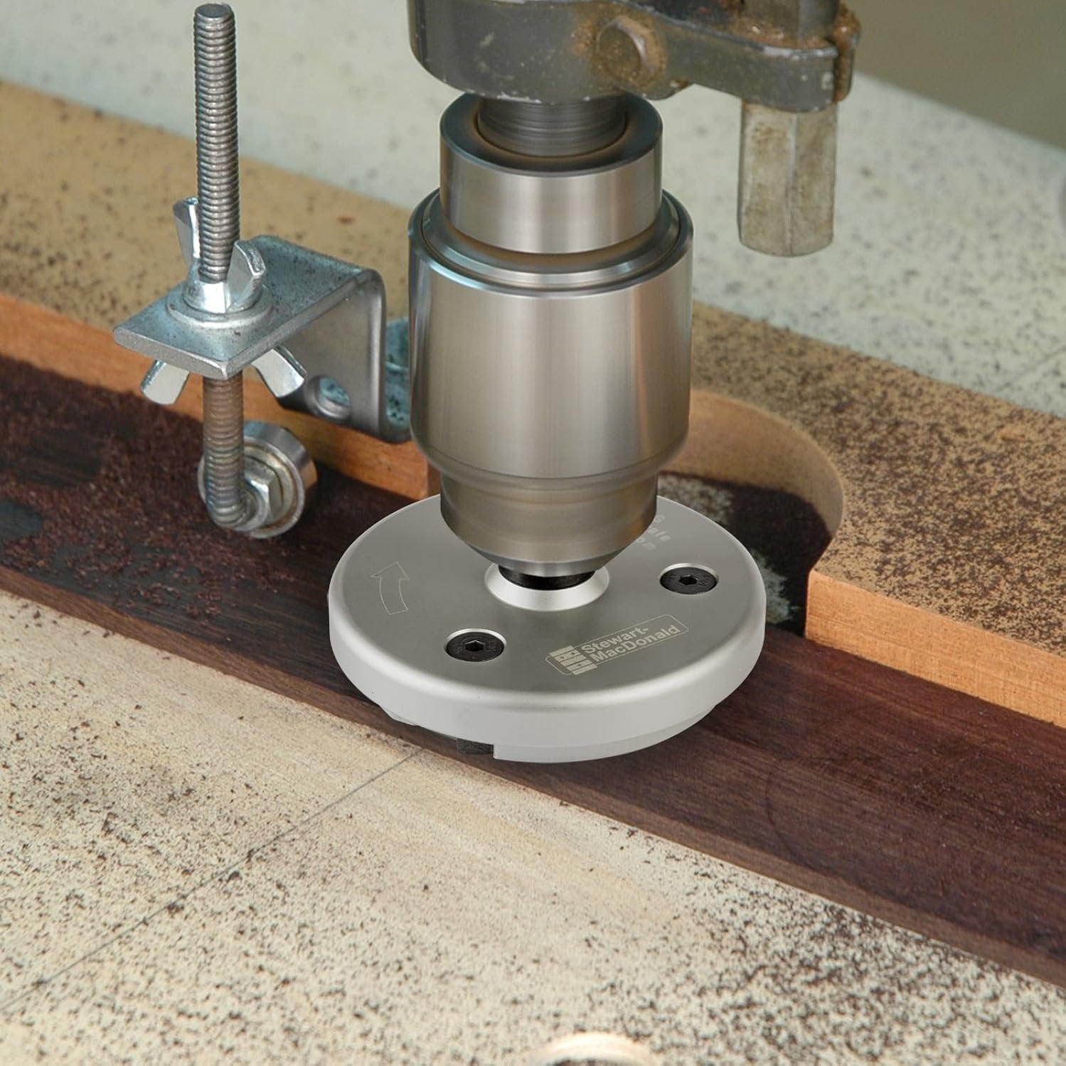 StewMac Safe-T-Planer  Drill Press Planer for Precision Thicknessing  2-3/4" Cutting Width  High-Speed Steel Cutters - For Guitar and Instrument Building