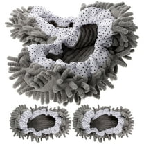 HERFIER 2 Pairs Supple Mop Slippers Shoes Covers Floor Cleaning Mop Slippers Washable Mop Covers 9.43x4.72x1.18in