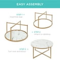 thumbnail image 6 of Best Choice Products 36in Faux Marble Modern Round Living Room Accent Coffee Table w/ Metal Frame - White/Bronze Gold, 6 of 7