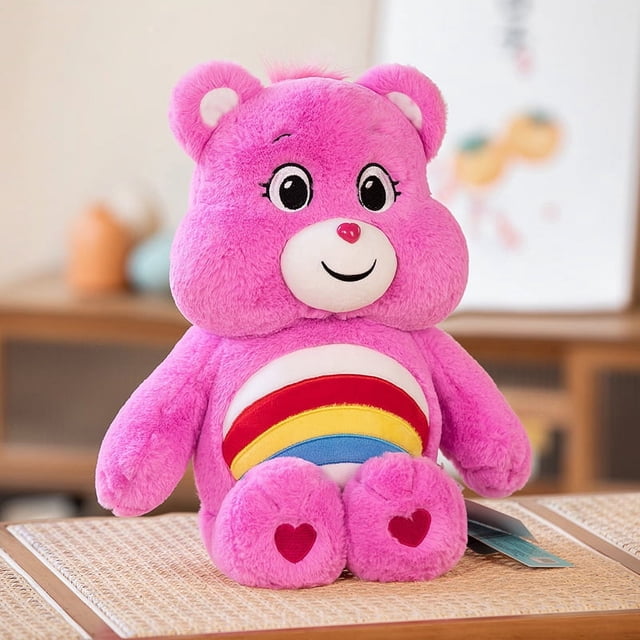 Miniso Genuine Carebears 40cm Muñeca de peluche súper suave estilo flor arcoíris rosa Decoración de habitación Regalo de cumpleaños para niños