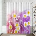 thumbnail image 2 of 72x72 Inch Fabric Shower Curtain Waterproof Polyester, Daisy Floral Print, 2 of 6