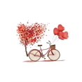 thumbnail image 2 of Women's Casual Crew Neck T-Shirt with Pink Bicycle & Butterflies Print, Fashionable Knit Polyester Spandex Blend Top for All Seasons, 2 of 5