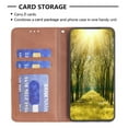 thumbnail image 4 of Case for iPhone 16 Pro Max,Rhombus Pattern Flip Wallet Leather Case with Card Holder Magnetic Closure Shockproof Kickstand Protective Phone Cases Cover,Brown,For iPhone 16 Pro Max, 4 of 10