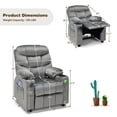 thumbnail image 2 of Gymax Kids Youth Recliner Chair Velvet Fabric w/Cup Holder & Side Pocket Grey, 2 of 10