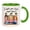 Green, variant on Ceramic Coffee Mug Best Friend Friendship Gifts Cute Sister Mug with Heartwarming Illustration and Text Long Distance Sister Birthday Gift Colored Handle Glazed Mugs