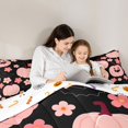 thumbnail image 5 of Manfei Cartoon Skull 7pcs Queen Bedding,Pink Ghost Print Bedding Comforter Set Queen,Halloween Reversible, 5 of 7