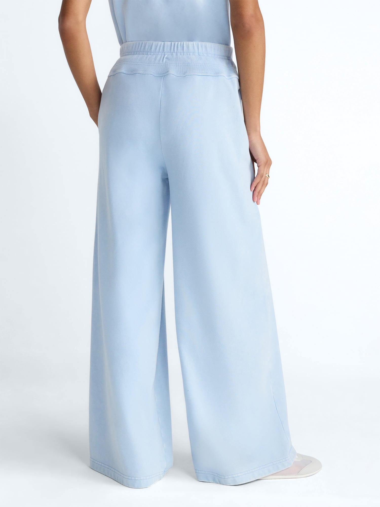 Scoop Women's Pleated Wide-Leg Sweatpants, 29'' Inseam, Sizes XS-XXL