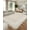 cream white, variant on 5x7ft Washable Scalloped Rug,Modern Geometric Low Pile Carpet Stain Resistant Non-Slip, Faux Wool Feel Throw Rug for Living Room Bedroom Office Entryway