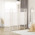 thumbnail image 4 of HOMCOM 6 Panel Room Divider Folding Privacy Screen, 5.6' Room Separator, Wave Fiber Freestanding Partition Wall Divider for Rooms, White, 4 of 5
