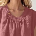 thumbnail image 6 of CQONEPT Womens Sunmmer Tops Cotton Linen Tank Tops Crewneck Loose Casual Sleeveless Summer Vacation Shirts Pink 2XL, 6 of 7