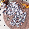thumbnail image 2 of Weebloom Girls Halloween Pajamas Boys Long Sleeve Cartoon Prints Tops T Shirt Pants Outfits Funny Homewear,2-3 Years, 2 of 6
