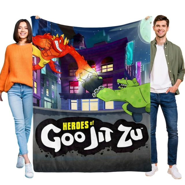 Héroes de Goo Jit Zu anti-pilling, suave, ligera, esponjosa y acogedora de lujo para hogar y cocina – Perfecta para niños y adultos, 100 x 150 cm