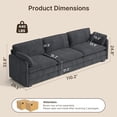 thumbnail image 6 of 110’’ Sectional Couches for Living Room, Noelse Cloud Sectional Sleeper Sofa with Deep Seats, 3 Seater Sofa Couches with Removable Washable Corduroy Fabric for Living Room Bedroom and Apartment, Gray, 6 of 11