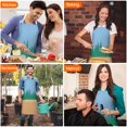thumbnail image 4 of Blue Bigfoot and Guitar Pattern Apron-Garden Aprons for Women with Pockets-Cotton Linen Waterproof Kitchen Cooking Gardening Aprons Adjustable for Kitchen,Cooking,BBQ and Salon 33x27 Inch, 4 of 7
