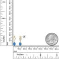 thumbnail image 6 of Gem Stone King 925 Silver and 10K Yellow Gold Fancy Blue Zirconia Dangle Earrings for Women | 0.86 Cttw | Gemstone Birthstone | Oval 6X4MM, 6 of 6