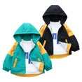 thumbnail image 2 of Esaierr 2-13Y Kids Boys Hooded Jacket for Baby Teen Spring Fall Side Pocket Jacket Splice Zipper Jacket Coat Tops, 2 of 9