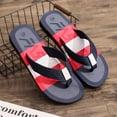 thumbnail image 2 of longantii Men's Lightweight Slippers, Summer Anti-slip Wear Flip Flops with Arch Support, Surf Slippers, Beach Slippers, Bathing, Sandals Dark Blue, 2 of 6