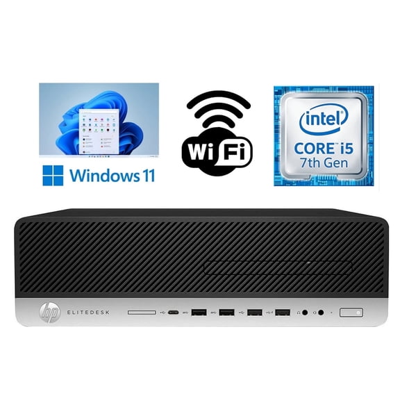Restored HP EliteDesk 800 G3 SFF Desktop Computer, Intel Core i5, 8GB RAM DDR4, 128GB SSD, Wi-Fi, Windows 11 Pro