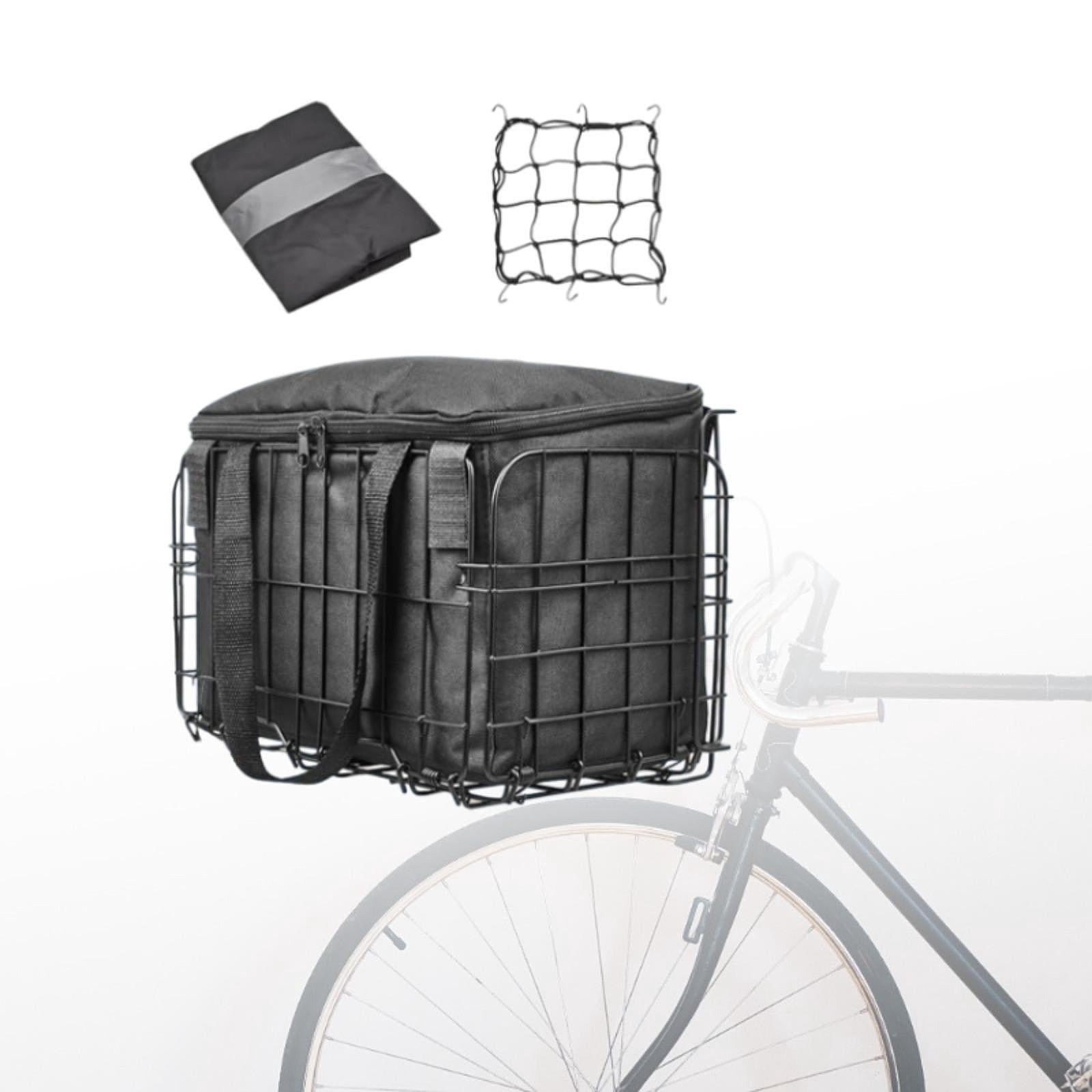 harayaa Bike Basket Front Rear with Reflective Waterproof Cover Bike Luggage Rack Basket