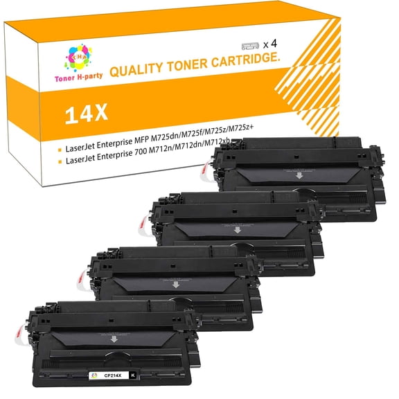 Toner H-Party 4-Pack Compatible Toner Cartridge Replacement for HP CF214X LaserJet Enterprise MFP M725dn M725f M725z M725z,LaserJet Enterprise 700 M712n M712dn M712xh Printer Black
