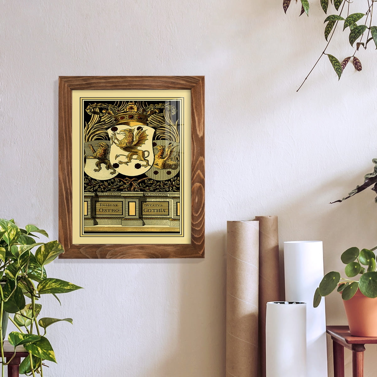 Family Crest II -Framed Print w/glass-Walnut