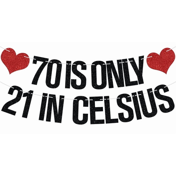 70 is Only 21 in Celsius Banner, Awesome Since 1955, Cheers to 70 Years, Happy 70th Birthday Party Decorations Supplies for Men Women