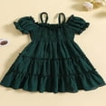 thumbnail image 2 of Robe d'Été pour Enfants Fille à Manches Courtes Bretelles Spaghetti Plissées A-Ligne Robes, 2 of 8