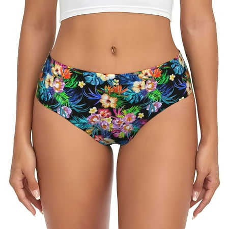 Womens Underwear - Colorful Flowers a No Show Seamless Underwear for Women  Soft Comfort Stretch Women s Panties  Hipster Ladies Panties Bikini Underwear Briefs