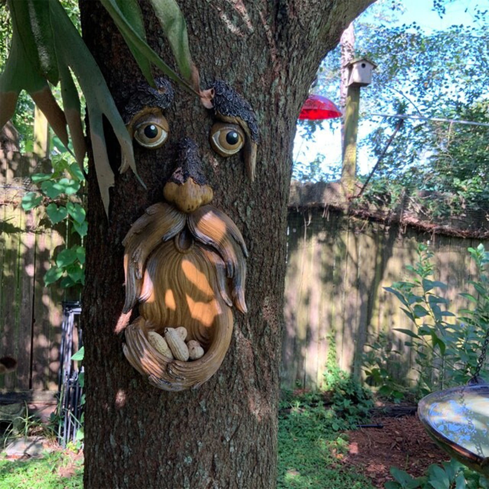 Tree Face Bird Feeder Outdoor, Whimsical Tree Hugger Garden Art Decor, Creative Bird Feeder for Indoor & Outdoor Yard Patio Decoration