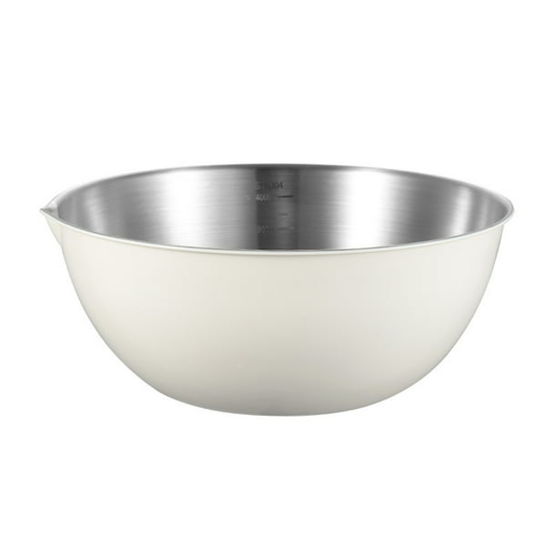 Yhmxh Utensilios de cocina Tazón de acero inoxidable para mezclar, tazón de metal, tazón extra grande, tazón para ensalada, borde apto para lavavajillas domésticos y comerciales. Muebles para cocina